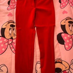 Red Tight Cotton Pants